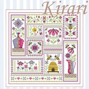 刺繍作成キット ミツバチと花畑 14CT図面印刷あり 初心者 クロスステッチ