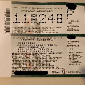 福岡ソフトバンクホークスファンフェス 駐車券 11月24日
