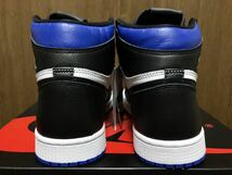 20年製 NIKE AIR JORDAN 1 RETRO HIGH OG ナイキ エアジョーダン オリジナル AJ1【555088-041】ROYAL TOE ロイヤル トゥー 黒 青 US7.5_画像3