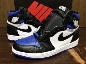 20年製 NIKE AIR JORDAN 1 RETRO HIGH OG ナイキ エアジョーダン オリジナル AJ1【555088-041】ROYAL TOE ロイヤル トゥー 黒 青 US9.5