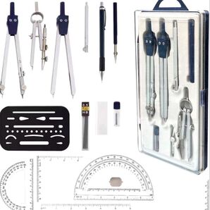 ☆プロ仕様☆ 図面ツール&キット コンパス 幾何学図面ツール 分度器 定規 消しゴム 建築 文房具 製図セット