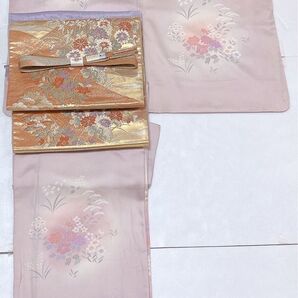 正絹 訪問着 お宮参り 七五三 結婚式 美品 上品 4点セット