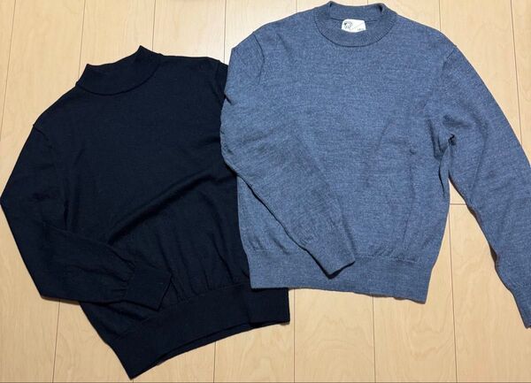 nano universe ナノユニバース ウール メンズニット 2枚セット モックネック