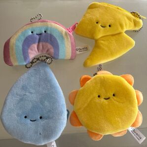 Qualia お天気のぬいぐるみポーチ 4個セット