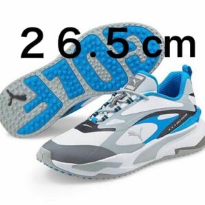 26.5cm【新品未使用】メンズプーマ ゴルフシューズ GSファスト 376357-01(ホワイト×ブルー)プロ使用モデル②
