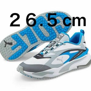 26.5cm【新品未使用】メンズプーマ ゴルフシューズ GSファスト 376357-01(ホワイト×ブルー)プロ使用モデル