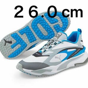 26.0cm【新品未使用】メンズプーマ ゴルフシューズ GSファスト 376357-01(ホワイト×ブルー)プロ使用モデル