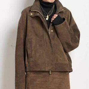 AP STUDIOスエードクロップドブルゾン