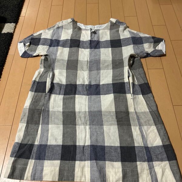 fervente チェック柄ワンピース 半袖 ゆったり カジュアル
