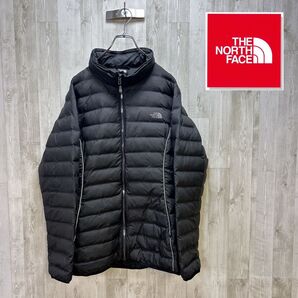 【海外限定】 ノースフェイス ブラック ダウンジャケット メンズ・レディース/2XL 175cm〜185cm 黒