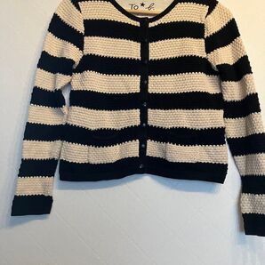 To b. by agns b. トゥービー バイ アニエスベー コットンボーダーカーディガン 長袖 綿100% 羽織 コーデ