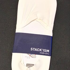 グンゼ STACK'ISM スタッキズム メンズ テープ付きカバーソックス フットカバー 靴下 25〜27㎝ 白