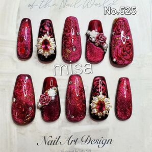 【オーダー】マグネットネイル ミラー ビジュー ネイルチップ ジェルネイル カラー変更無料