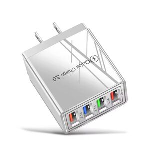 QuickCharge 3.0 USB充電器 4ポート ACアダプター ホワイト 急速充電器 USB4ポート 急速出力 高速充電