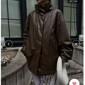 AMERI パスティングライクフェイクレザージャケット