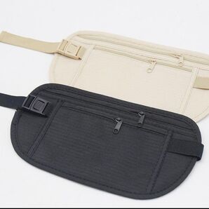 セキュリティポーチ 黒 ブラック 海外旅行 スキミング防止 薄型 ポーチ 貴重品