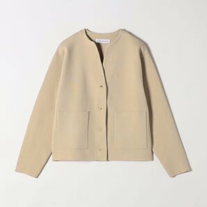 quaranciel:〈手洗い可能〉ノーカラー ポケット ニット ジャケット