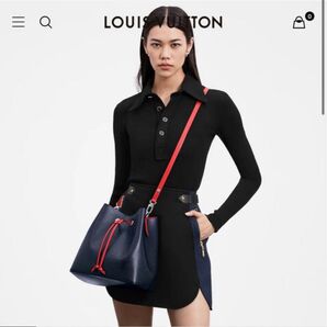 LOUIS VUITTON エピレザー ショルダーバッグ ネイビー/レッド