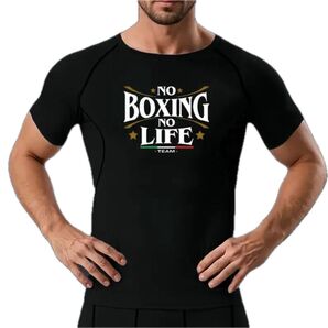NO BOXING NO LIEE スリムフィットTシャツ ブラック サイズM Tシャツ