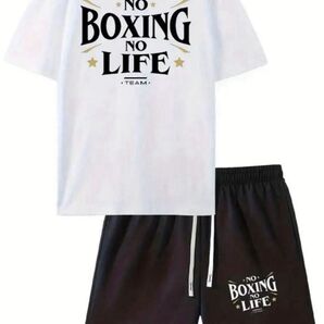 NO BOXING NO LIFE Tシャツ&ハーフパンツ セットアップ サイズL メッシュ素材
