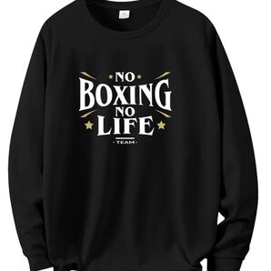 NO BOXING NO LIFE ロングTシャツ ブラック サイズL メッシュ素材