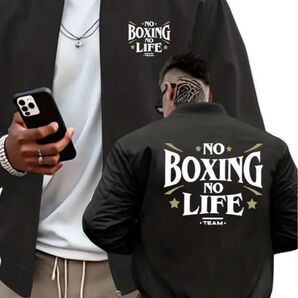 NO BOXING NO LIFE ジャージ ストレッチジャケット サイズL ブラック トップス