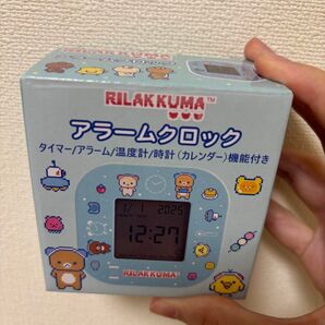 ゲーミングリラックマ アラームクロック タイマー 目覚まし時計 時計 温度計 クロック 置き時計 カレンダー