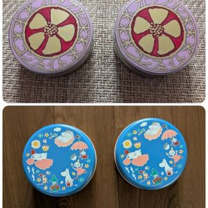 星果庵 金平糖 空き缶 カラフル コンフェイト 2個、大人のおしゃれ手帖 5月号 MOOMIN ムーミン 丸缶 2個 計4個セット