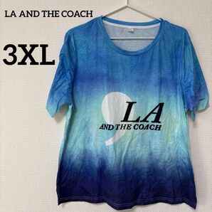 LA AND THE COACH 【3XL】グラデーションTシャツ 半袖 Tシャツ 古着 半袖Tシャツ