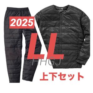 ワークマン リペアテック(R)洗えるフュージョンダウンライトジャケット&パンツ LL ブラック 上下セット