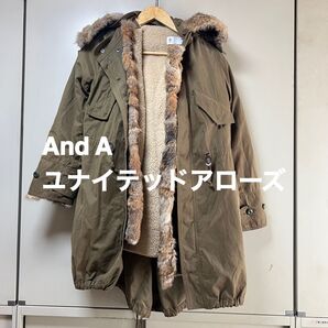 And A ライナー付きミリタリーモッズコート リアルファー フリース