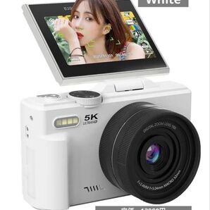 【新品未使用】5K録画対応7500万画素 デジタルカメラ Wi-Fi転送 スマホ連携 軽量設計 180度回転液晶
