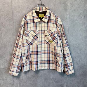 チェックブルゾン メンズ L ネルシャツ 古着