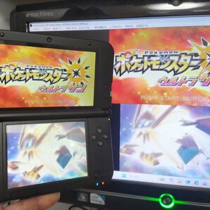 美品 ゲーム実況 3DSLL 『キャプチャー機能付き』ブルーブラック 本体 偽トロ PCとの接続用ケーブル ★保証有★