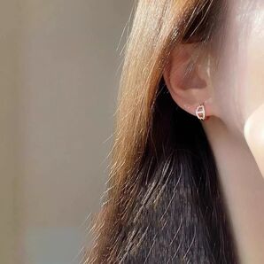 N008エレガント オーバル型 小ぶり キラキラ 痛くない イヤリング 高級感 結婚式 上品 通勤 日常 おしゃれ 韓国 ジルコン