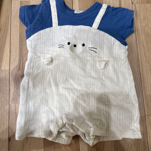シシュノン 80 半袖 あざらし ロンパース ベビー