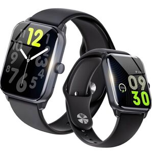 スマートウォッチ ブラック黒Android Iphone対応 Bluetooth5.4通話機能音楽再生着信通知IP68防水男女兼用