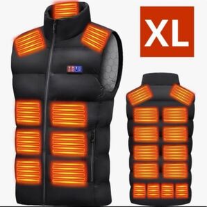 【23箇所発熱 前後独立】 電熱ベスト ヒーターベスト 5秒速暖 丸洗い 日本製 軽量 男女兼用 電熱インナーベストXLサイズ