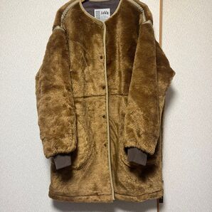 Java ボアコート キルティングコート ブラウン ノーカラー