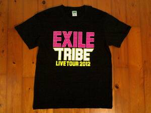 ★微難有・美品★エグザイル トライブ★EXILE TRIBE LIVE TOUR 2012★プリント半袖Tシャツ 黒 ブラック M 