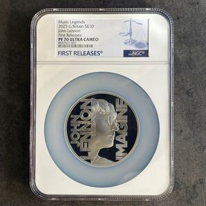 【最高鑑定 】250枚限定 2025年 イギリス ジョン・レノン 5オンス銀貨 PF70UC FR ミュージックレジェンド