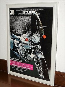 1977年 USA '70s 洋書雑誌広告 額装品 Moto Guzzi V1000 モトグッチ ( A4サイズ ）