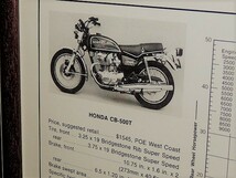 1975年 USA '70s 洋書雑誌記事 スペック 諸元表 額装品 Honda CB500T ホンダ cb500 ( A4サイズ ）_画像4