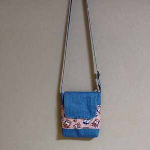 ご予約品スヌーピー蓋付きショルダーミニバッグハンドメイド