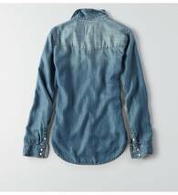 * AE アメリカンイーグル 長袖シャツ ウエスタン デニムシャツ AEO Western denim shirt / L *_画像2