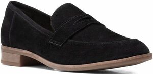  бесплатная доставка Clarks 23.5cmpe колено Loafer черный чёрный замша кожа балет Flat туфли-лодочки офис формальный ботинки RR14