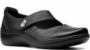  бесплатная доставка Clarks 23.5cmme Lee je-n Loafer черный чёрный Wedge кожа балет Flat туфли-лодочки офис ботинки RR18