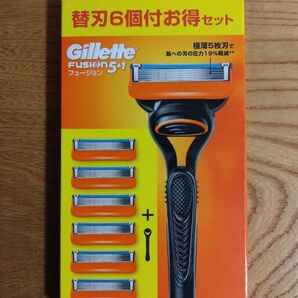 【パッケージにダメージ有り】ジレット フュージョン ホルダー 替刃6コ付お得セット 新品未使用未開封 純正品