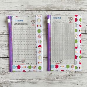 スライダー貯金袋(365日&1000円貯金)リンゴ柄※ハンドメイド品のため、お値下げは不可とさせて頂きます!