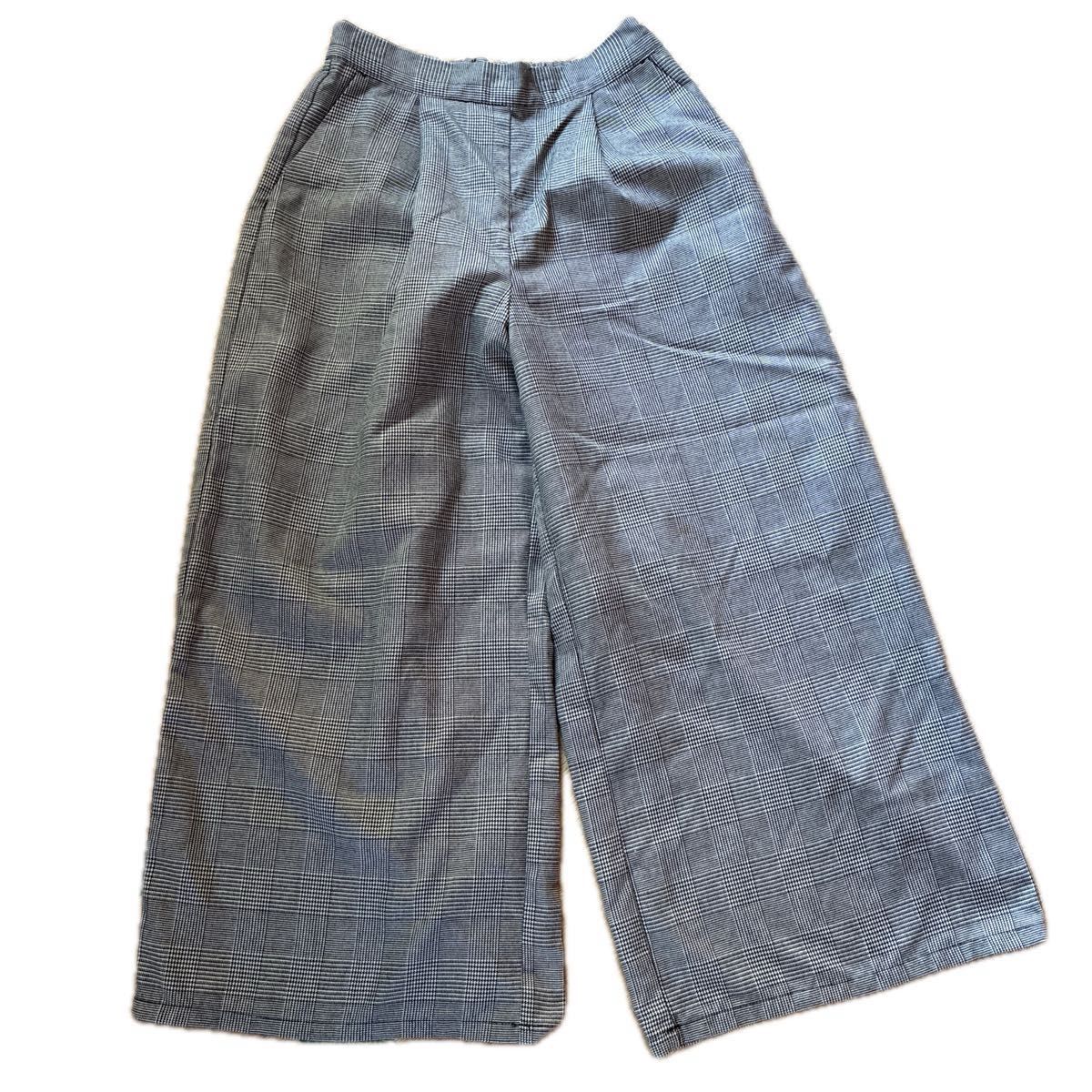 中古品　chocol raffine robe チェック柄 ガウチョパンツ Fサイズ